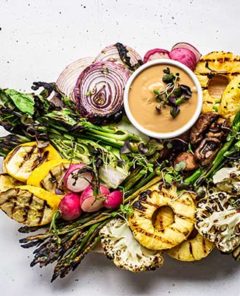 Grilled Veggies with Peanut Sauce