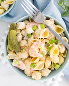 Sweet Pickle & Shrimp Pasta Salad