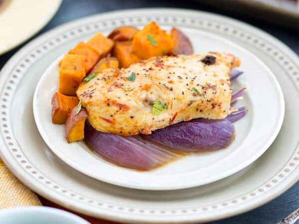 Sheet Pan Dinner Sweet Potato and Chicken Recipe