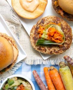White Bean Burger with Quick Ponzu Pickles
