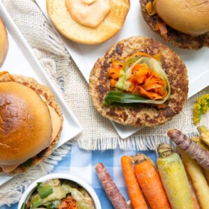 White Bean Burger with Quick Ponzu Pickles