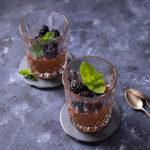 Chocolate Panna Cotta with Blackberries