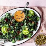 Kale Beet and Lentil Salad with Golden Dressing