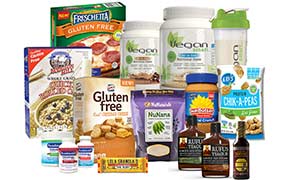 Collection of gluten free product packages
