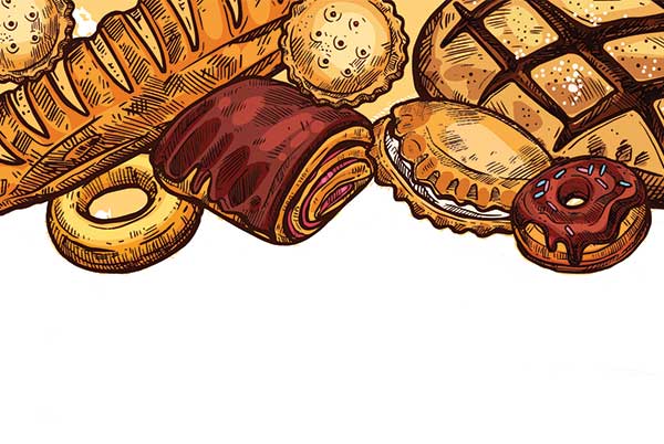 Carb Lovers Graphic of bread and pastries