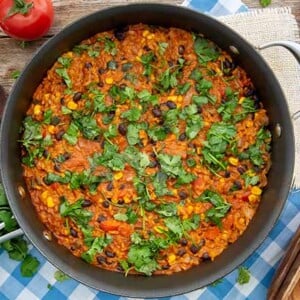 Gluten Free Enchilada Skillet in the pan