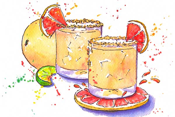 Paloma Cocktail Illustration