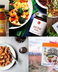 Collage of internationally-inspired gluten-free product photos
