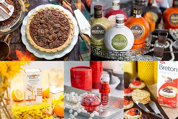 Collage of Gluten-free products for the holiday season