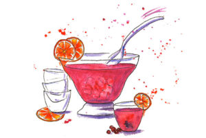 Holiday Punch watercolor illustration