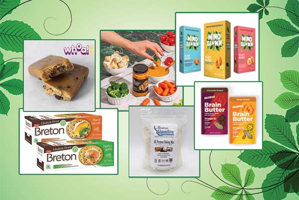 Green background with leaves and Plant-Based Products inset on the background
