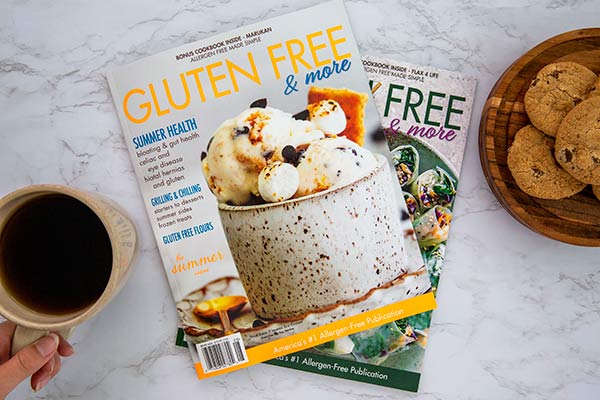 Gluten Free and More Magazine with Cup of Coffee