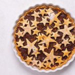 Overhead view of Starstruck Apple Pie, a pie with cut-out stars made of pie crust