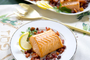 Broiled Salmon with chutney 600x402