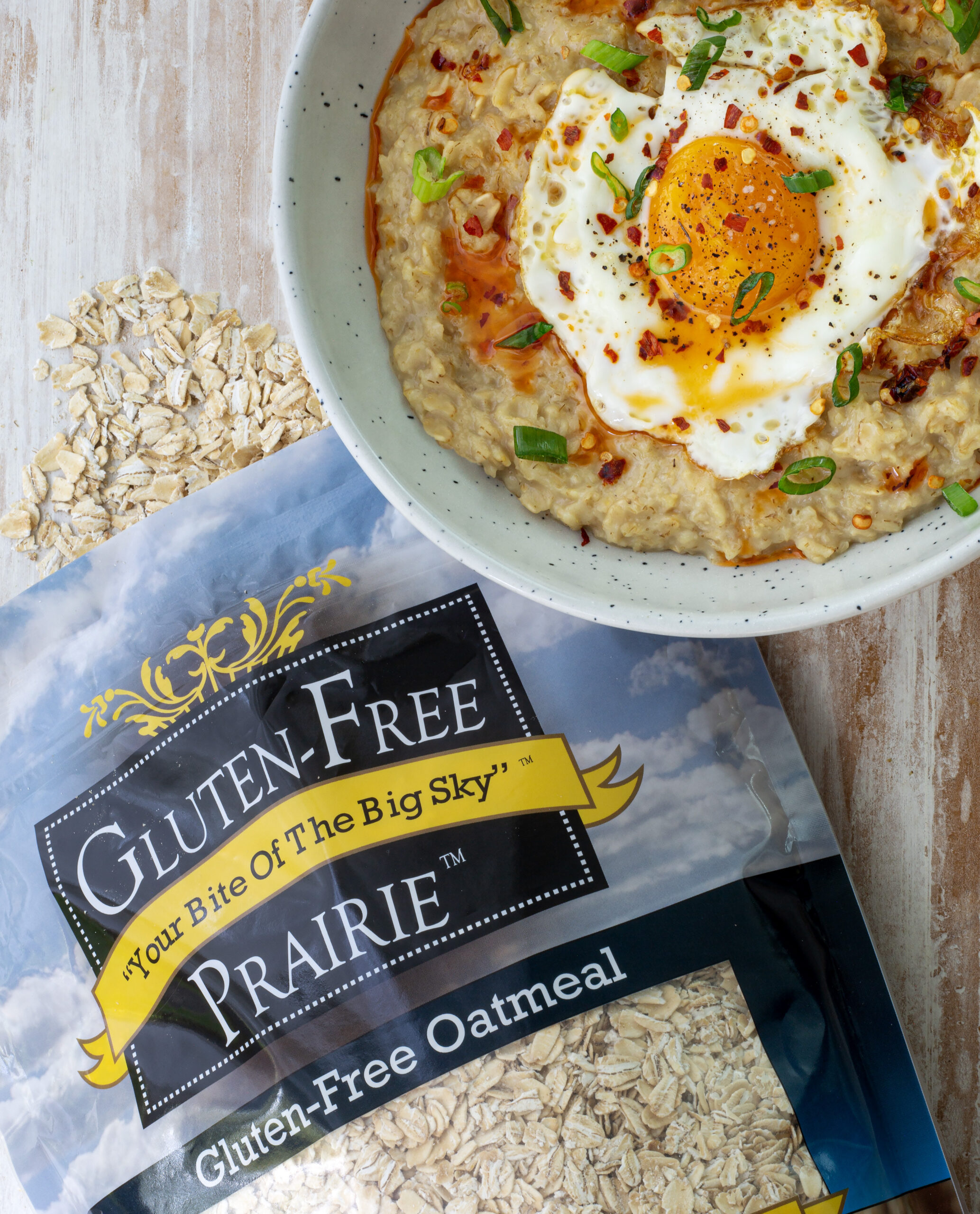 Breakfast oats with GlutenFree Prairie oats next to it.