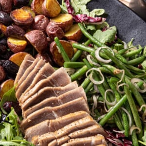 Seared-Tuna-Nicoise-ish-Salad-with-Creamy-Caper-Dressing