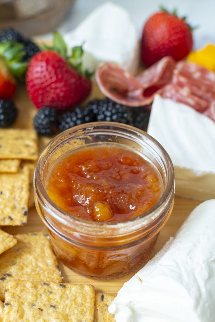 Super Simple 4-Ingredient Peach Jam from good for you gluten free