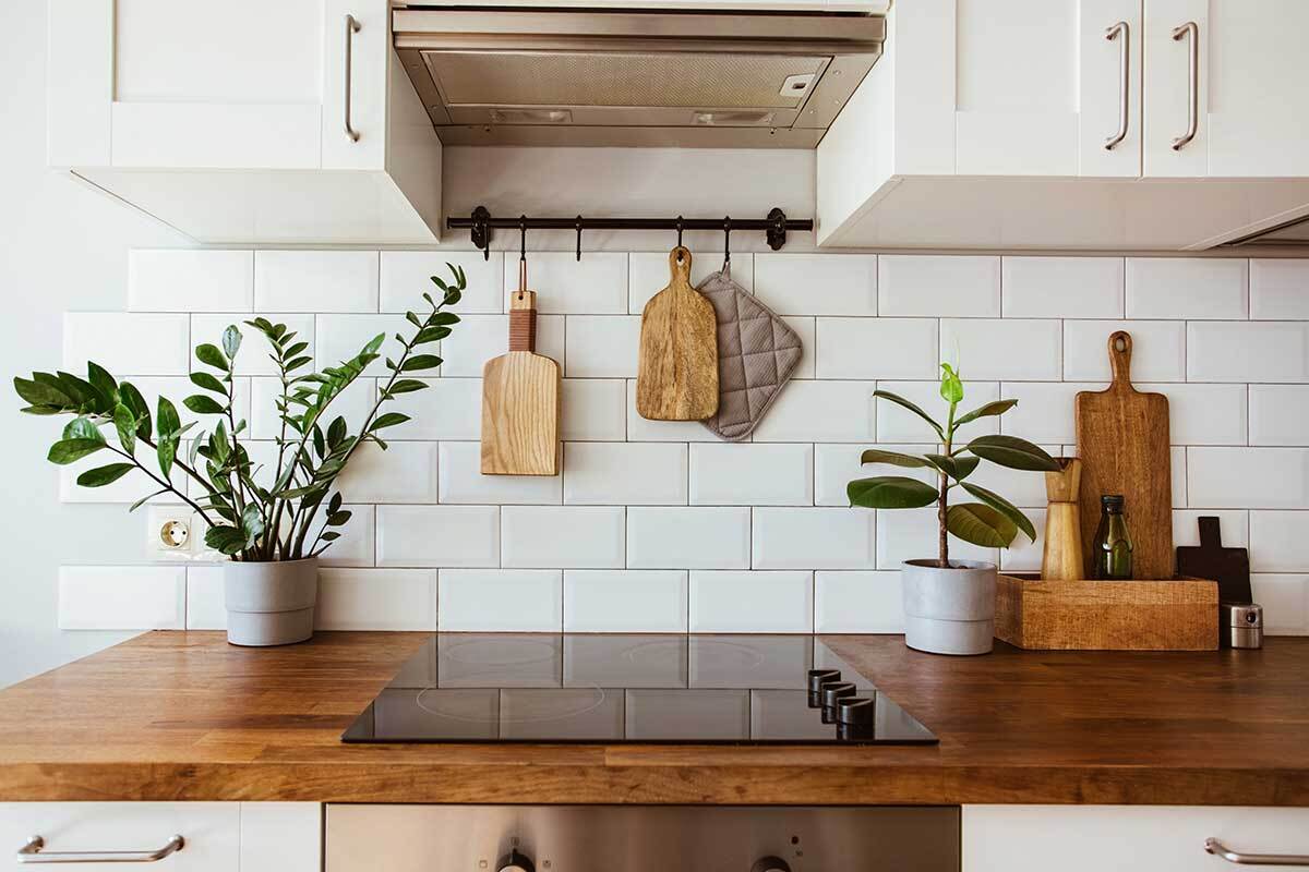 A clean, organized gluten-free kitchen with cutting boards
