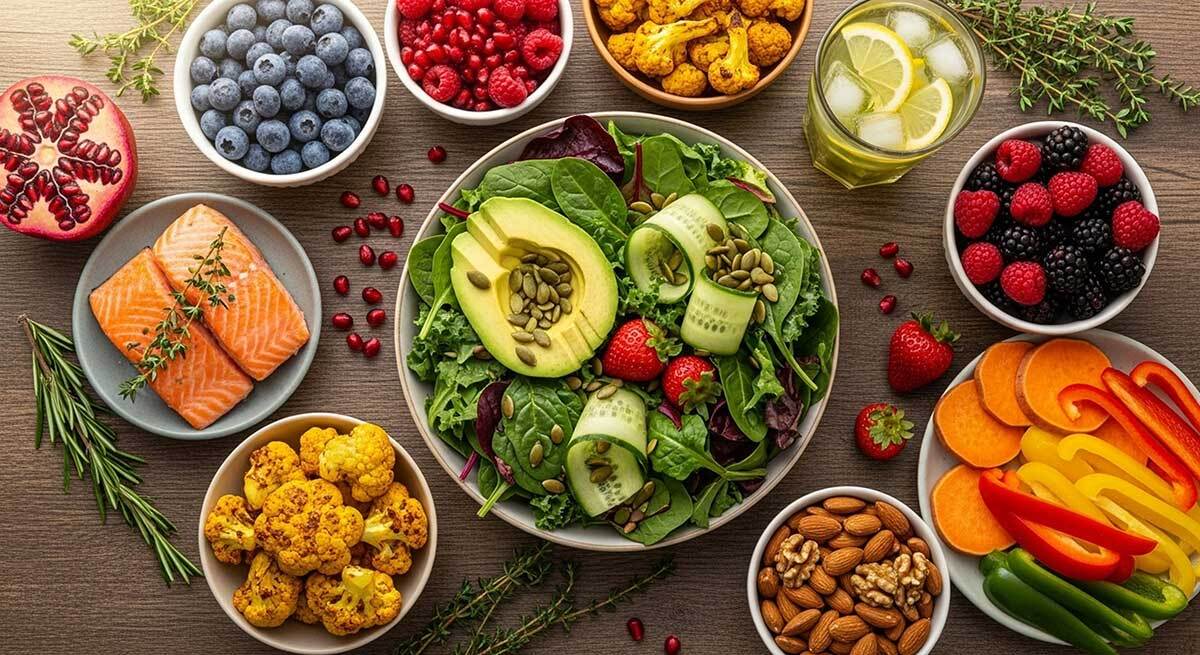 Ultimate beginner's guide to a gluten-free diet with fresh vegetables, fruit, and protein